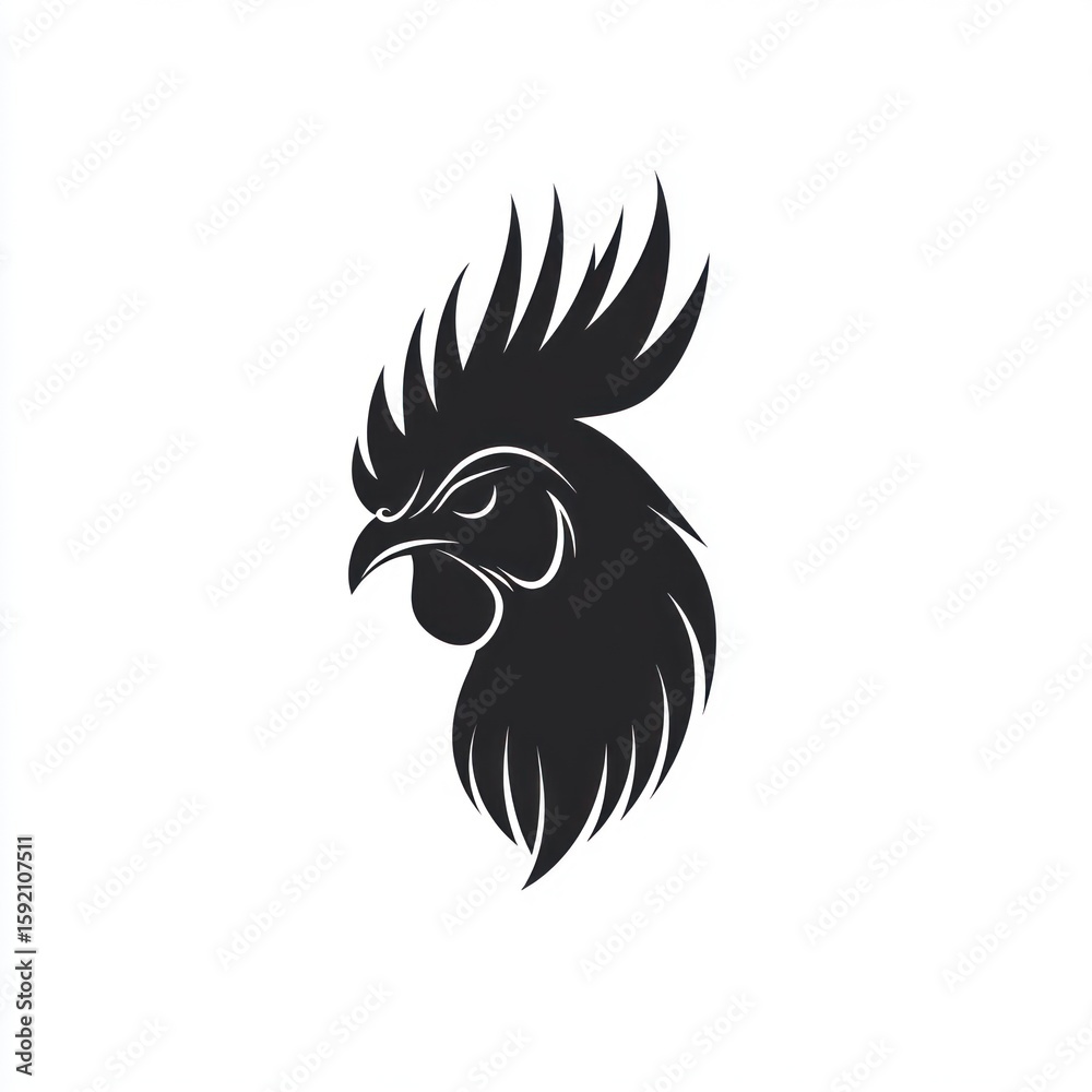 Obraz premium Silhouetted rooster head