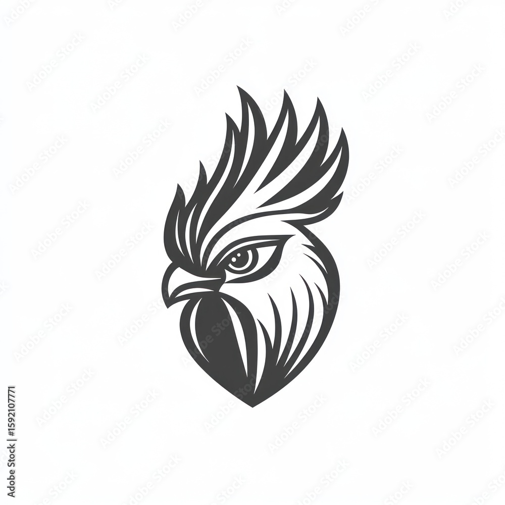 Obraz premium Monochrome rooster head design