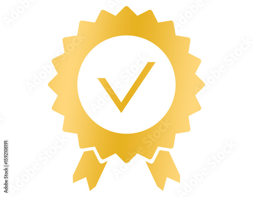 warranty gold vector illustration white background
