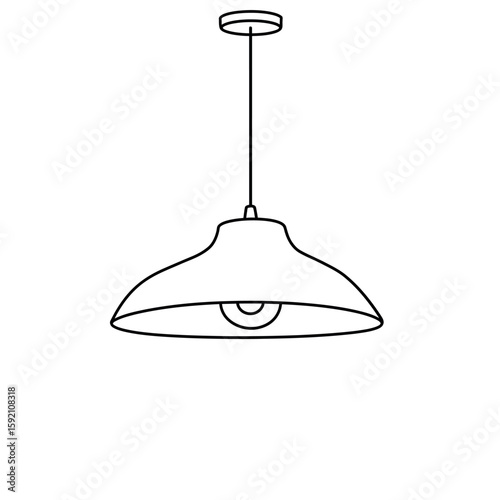 Simple Line Drawing of a Pendant Light