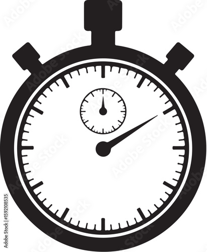 Classic Analog Stopwatch Illustration Precision Timekeeping Instrument for Athletic Training and Scientific Measurement with Traditional Design and Accurate Display