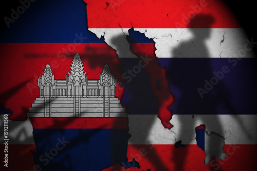 flag of thailand and cambodia