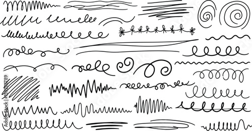 set of calligraphic design elements