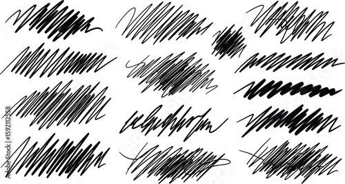 Scribble strokes collection offers a dynamic set of lines for creative design and artistic expression.