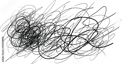 Abstract scribble art features chaotic black lines in a dynamic, hand-drawn style perfect for creative projects and designs.