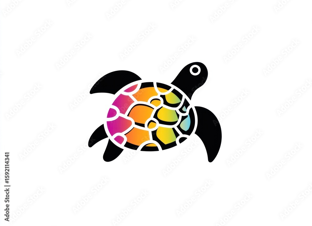 Fototapeta premium Colorful turtle graphic
