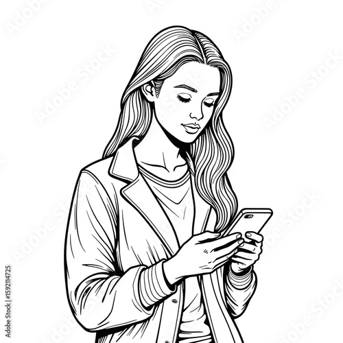 Young adult checking phone – Digital communication, youth technology usage