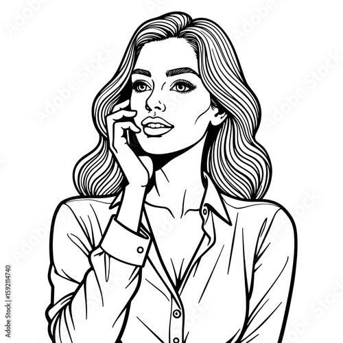 Corporate woman on phone, professional communication and networking