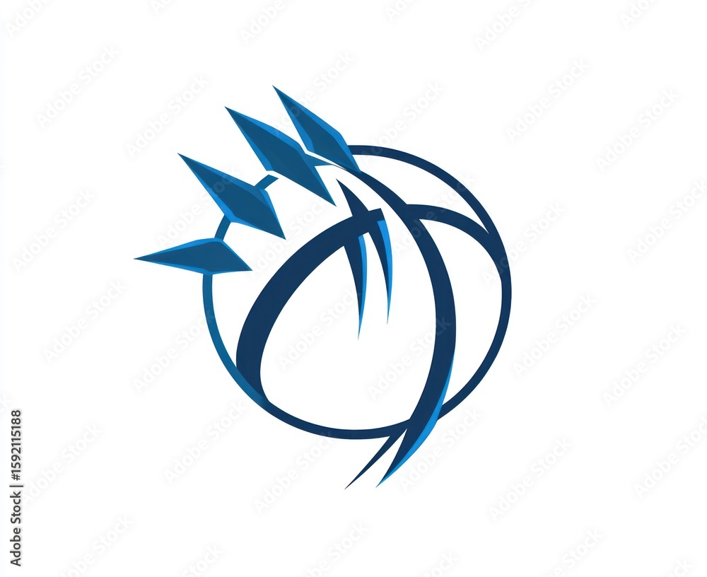 Fototapeta premium Abstract design with a circle and stylized spikes