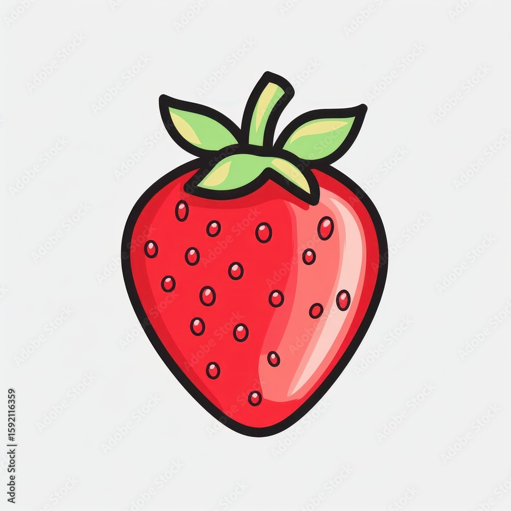 Fototapeta premium Cartoon strawberry graphic