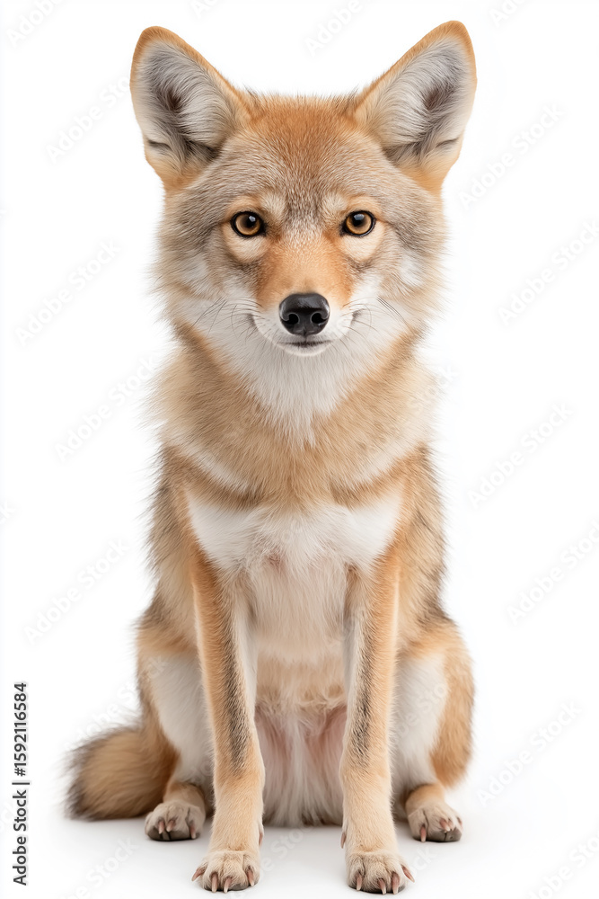 Fototapeta premium Coyote canine wildlife with distinctive fur, ears, and eyes in nature's habitat