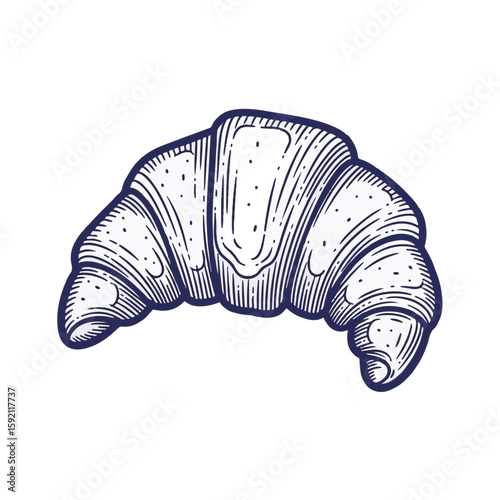 Freshly baked Croissant with delicate layers shown on white transparent background. Delectable Croissant with golden crust and soft, buttery interior, delightful to taste,
