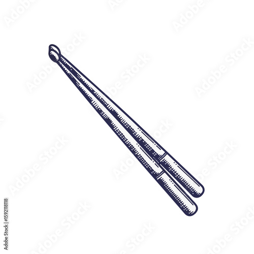 Drumsticks isolated on transparent background create rhythmic sounds with these percussion instruments. Detailed drumsticks illustration evokes musical passion,