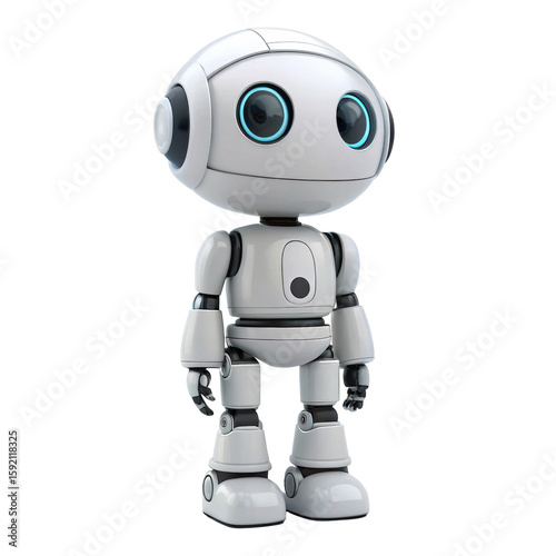 a cute ai robot character isolated on white png