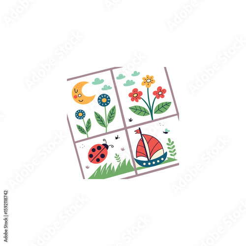 Vector illustration of playing cards and poker cards