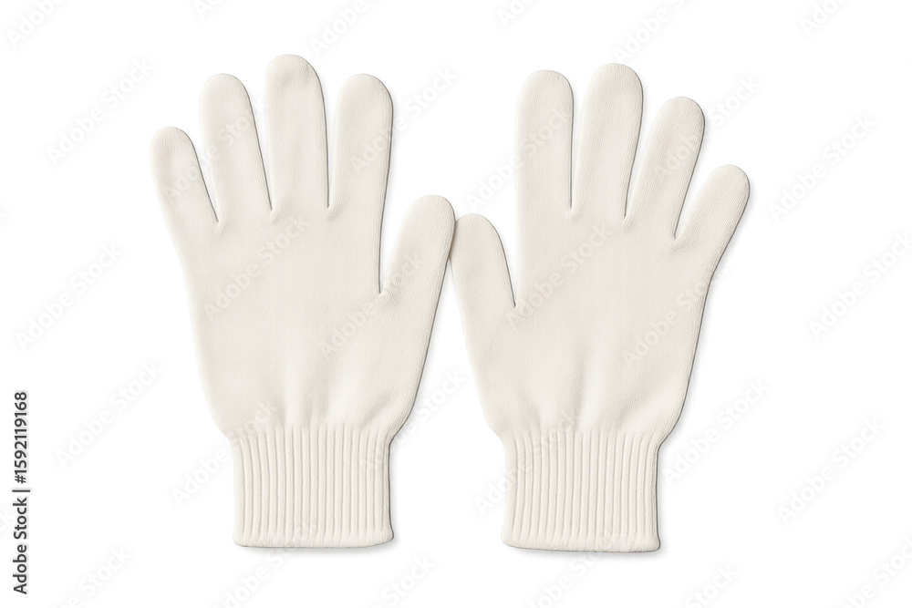Obraz premium Pair of white gloves isolated on transparent background