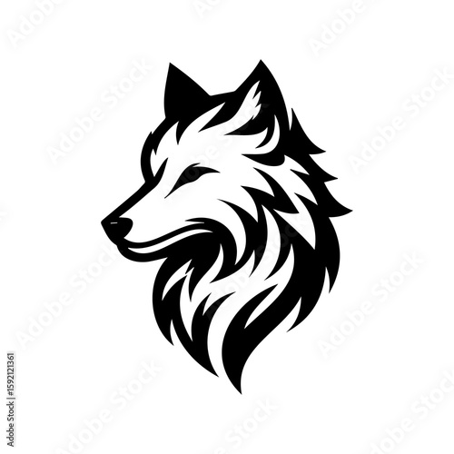 wolf head isolated on white