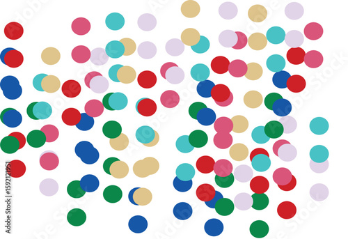 Colorful confetti frame on white background