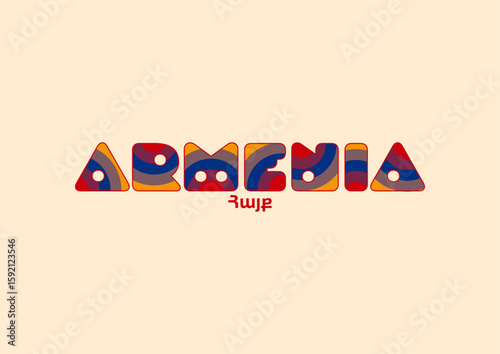 armenia typography wordmark background vector design