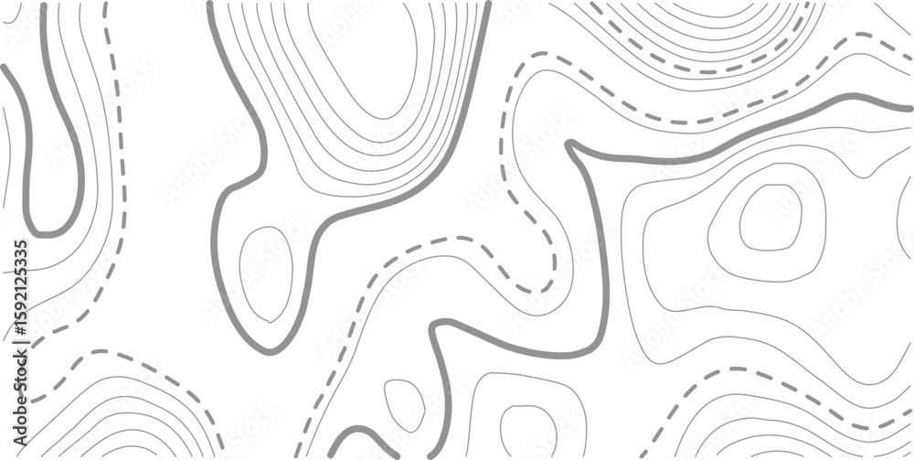 Fototapeta premium PrintAbstract topo contour map on white background, Topographic map Topographic contour lines map seamless pattern. Geographic mountain relief diagram line wave carve pattern