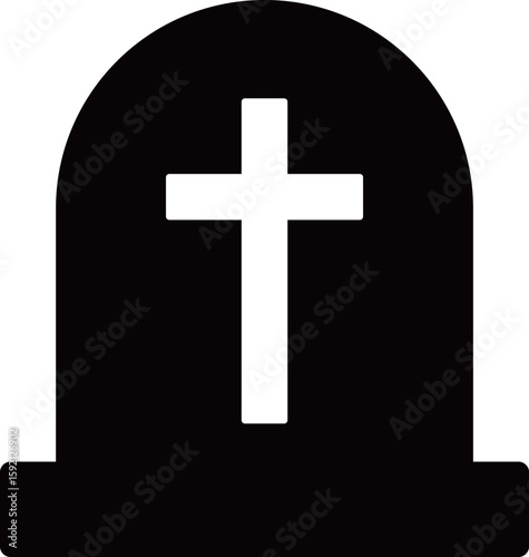 お墓のアイコン　モノトーン