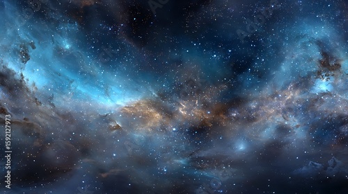 Fototapeta Naklejka Na Ścianę i Meble -  360 degree space nebula panorama, equirectangular projection, environment map. HDRI spherical panorama. Space background with nebula and stars .