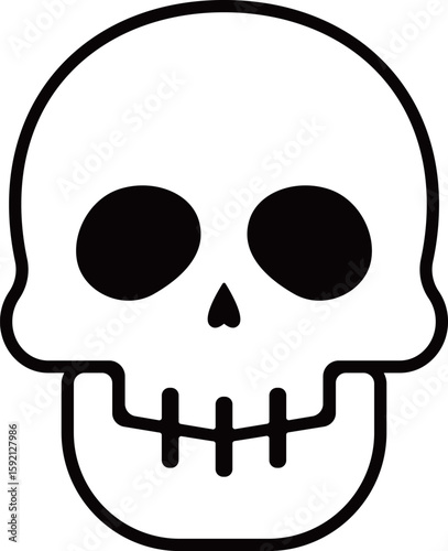 ドクロのアイコン　モノトーン