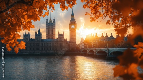 Autumnal London skyline with Big Ben
