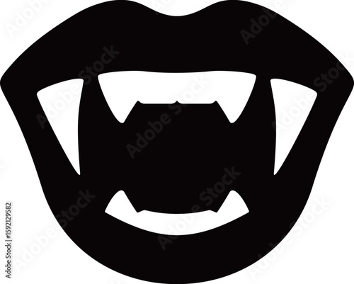 吸血鬼の口のアイコン　モノトーン