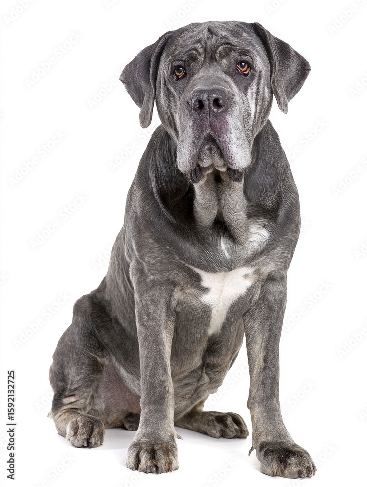 Fototapeta premium Gray Cane Corso dog sits