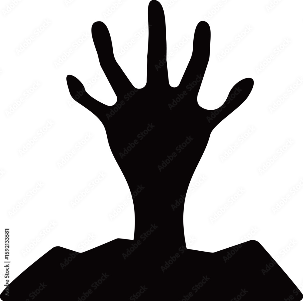 Obraz premium ゾンビの手のアイコン モノトーン