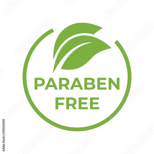 Modern Vector Badge Paraben Free with Natural Elements