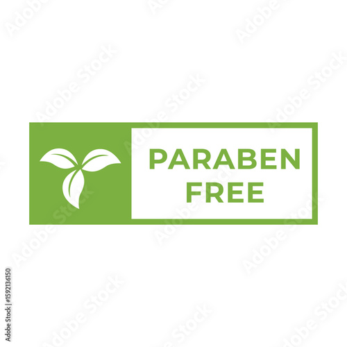 Modern Vector Badge Paraben Free with Natural Elements
