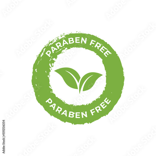 Modern Vector Badge Paraben Free with Natural Elements
