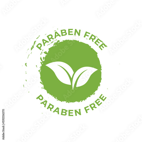 Modern Vector Badge Paraben Free with Natural Elements