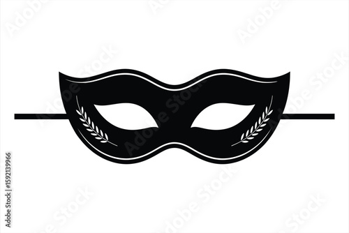 Elegant black masquerade mask with decorative accents