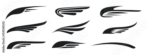 Sporty car decal stripe vector set ideal for racing themes, vehicle modification, and auto design templates

