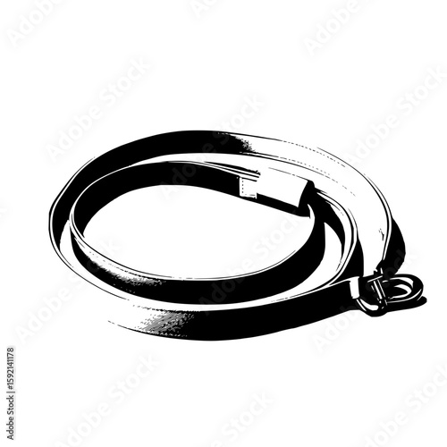 Stylish black and white leather belt accessory fashion apparel waist belt for women and men style trend vector