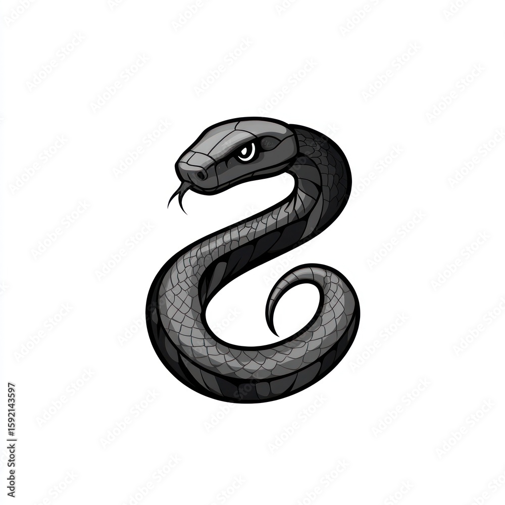Obraz premium A stylized black snake