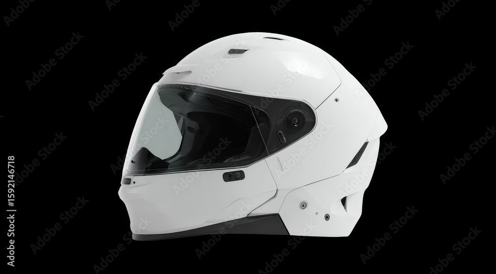 Fototapeta premium White motorcycle helmet profile (1)