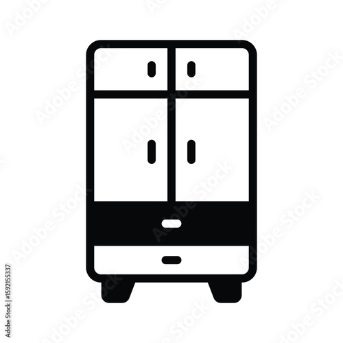 Easy to edit glyph icon of modern closet