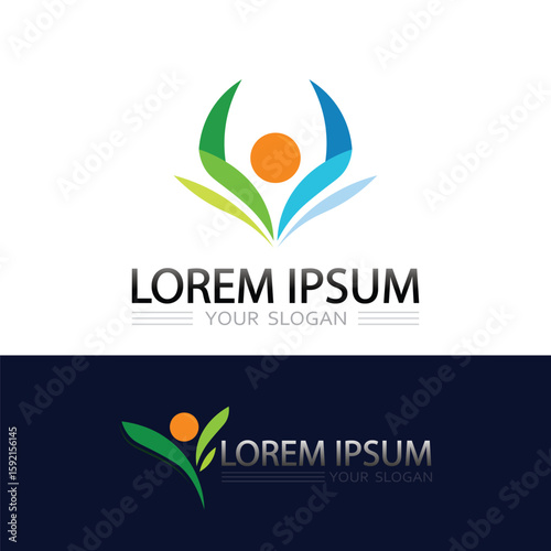 Modern human icon with strong symbol concept and minimalist line vector style