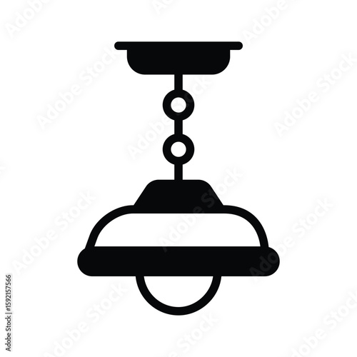 Premium glyph icon of hanging ceiling light fixture