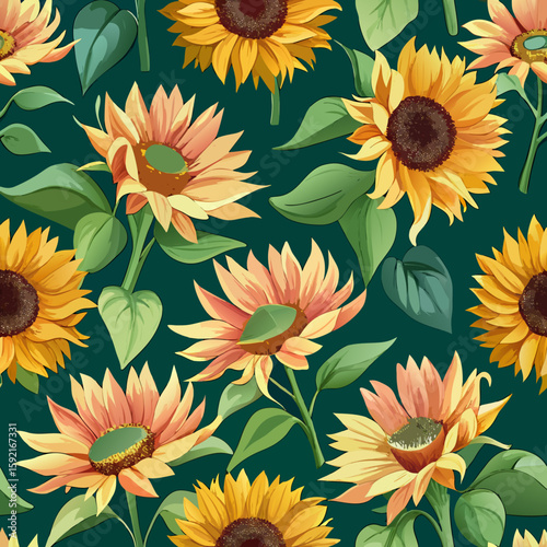  pattern with sunflowers 
