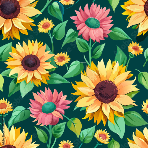  pattern with sunflowers 
