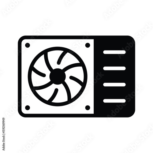 A compact glyph icon of mounted ac unit