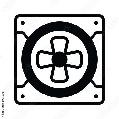 A sleek glyph icon of kitchen exhaust vent
