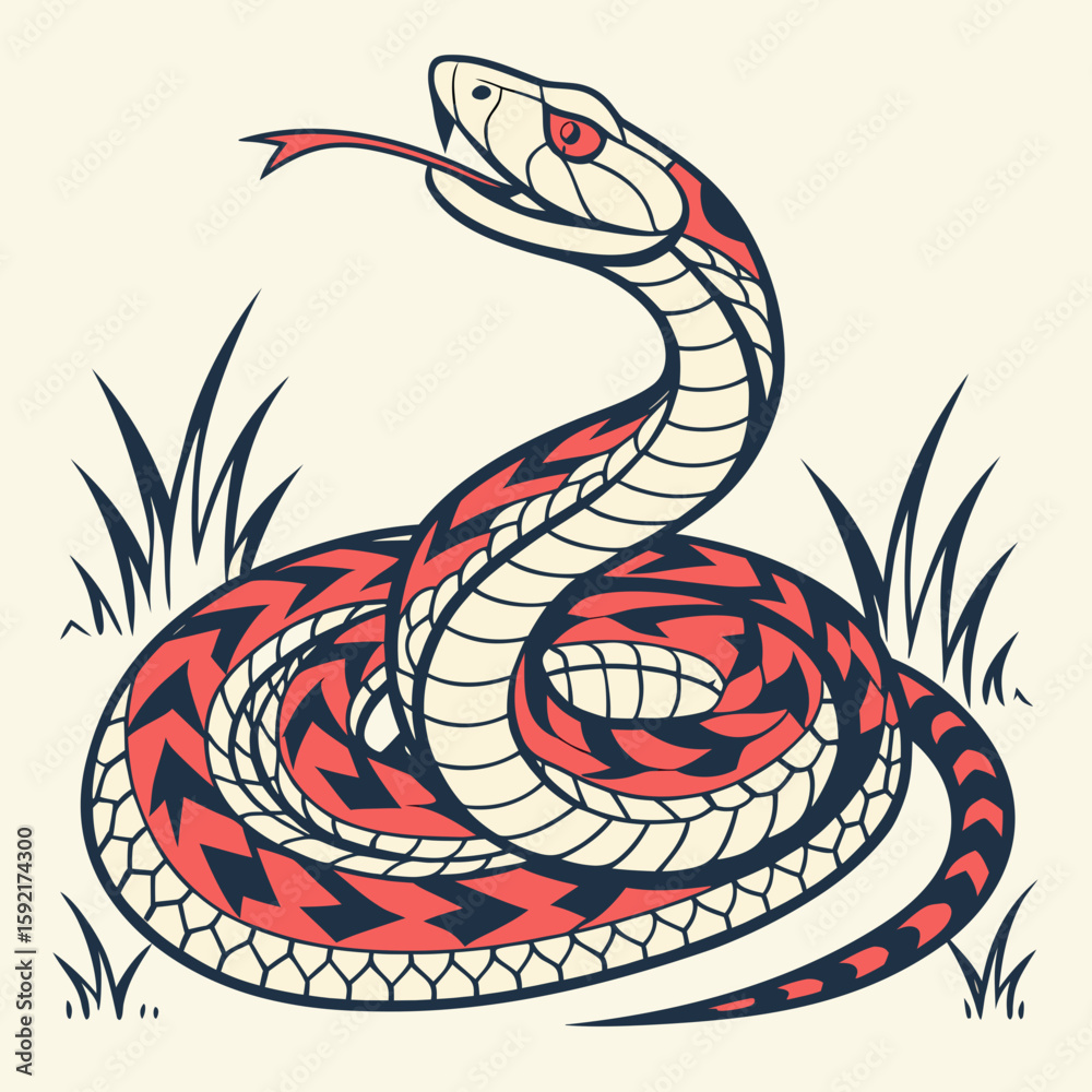 Fototapeta premium anake in coiled poaition