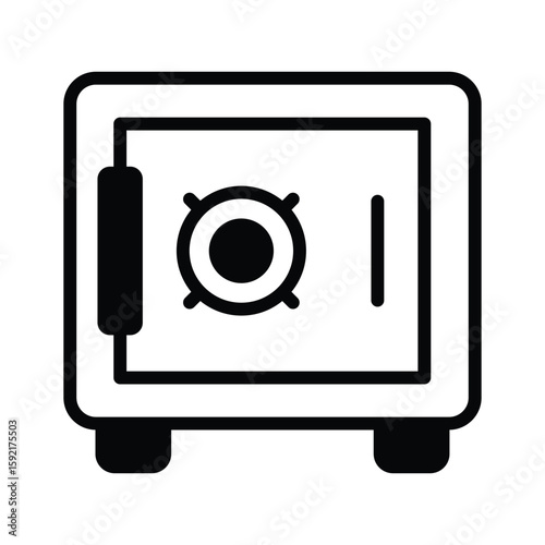A strong glyph icon of home money vault