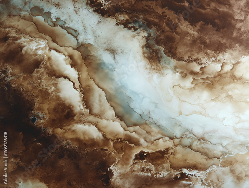 Elegant swirling patterns display natural earth tones, creating a mesmerizing abstract design suitable for artistic backgrounds.